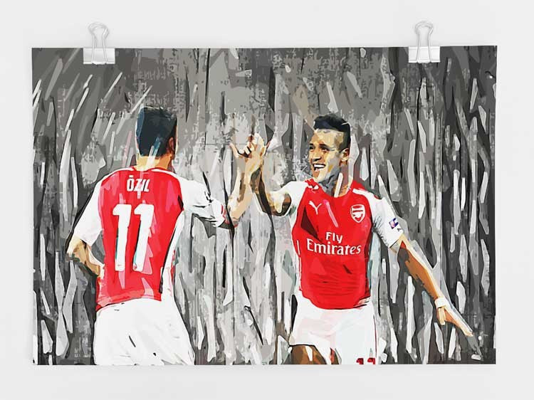 Alexis Sanchez and Mesut Œ_Œ‚¬¡__zil Print - Canvas Art Rocks - 2