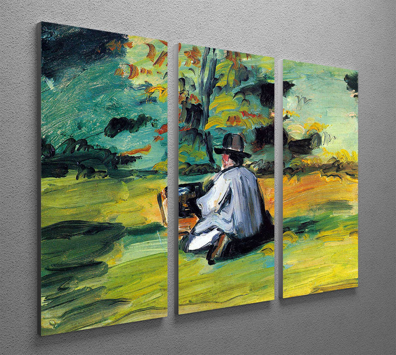Painter at Work by Cezanne 3 Split Panel Canvas Print - Canvas Art Rocks - 2