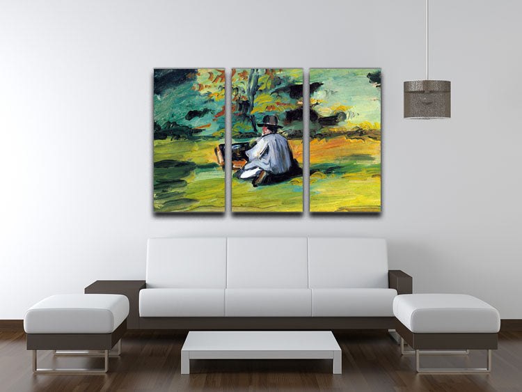 Painter at Work by Cezanne 3 Split Panel Canvas Print - Canvas Art Rocks - 3