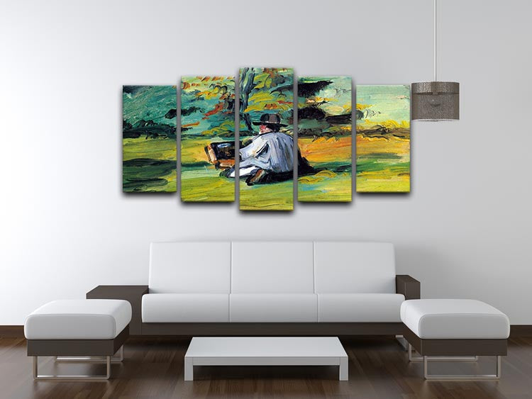 Painter at Work by Cezanne 5 Split Panel Canvas - Canvas Art Rocks - 3