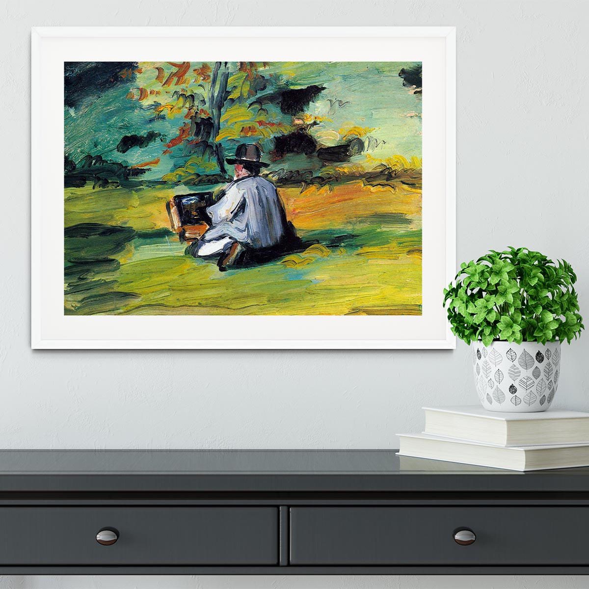 Painter at Work by Cezanne Framed Print - Canvas Art Rocks - 5