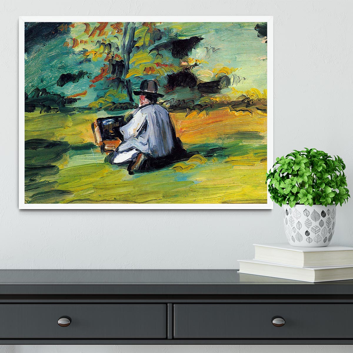 Painter at Work by Cezanne Framed Print - Canvas Art Rocks -6