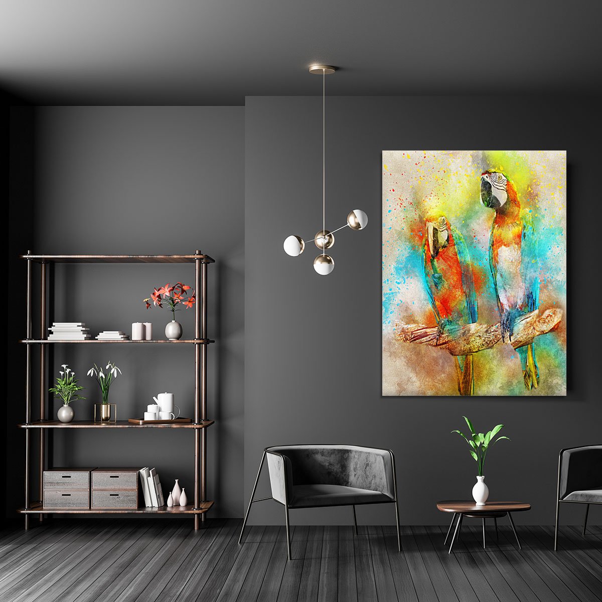 Pair Of Parrots Canvas Print or Poster