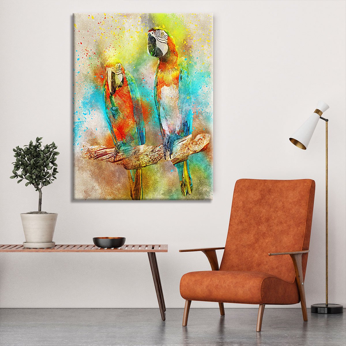 Pair Of Parrots Canvas Print or Poster