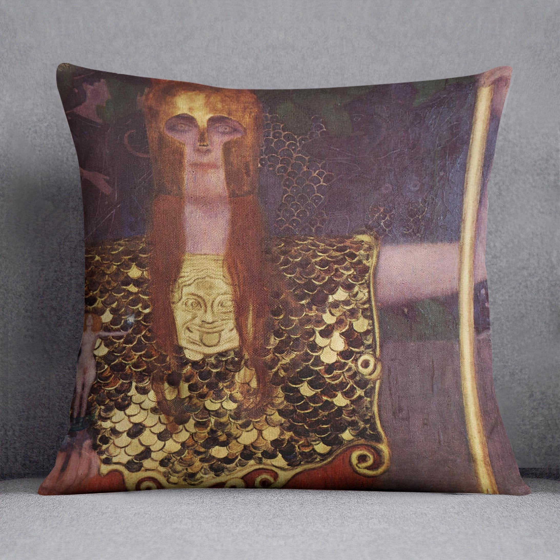 Pallas Athena by Klimt Throw Pillow