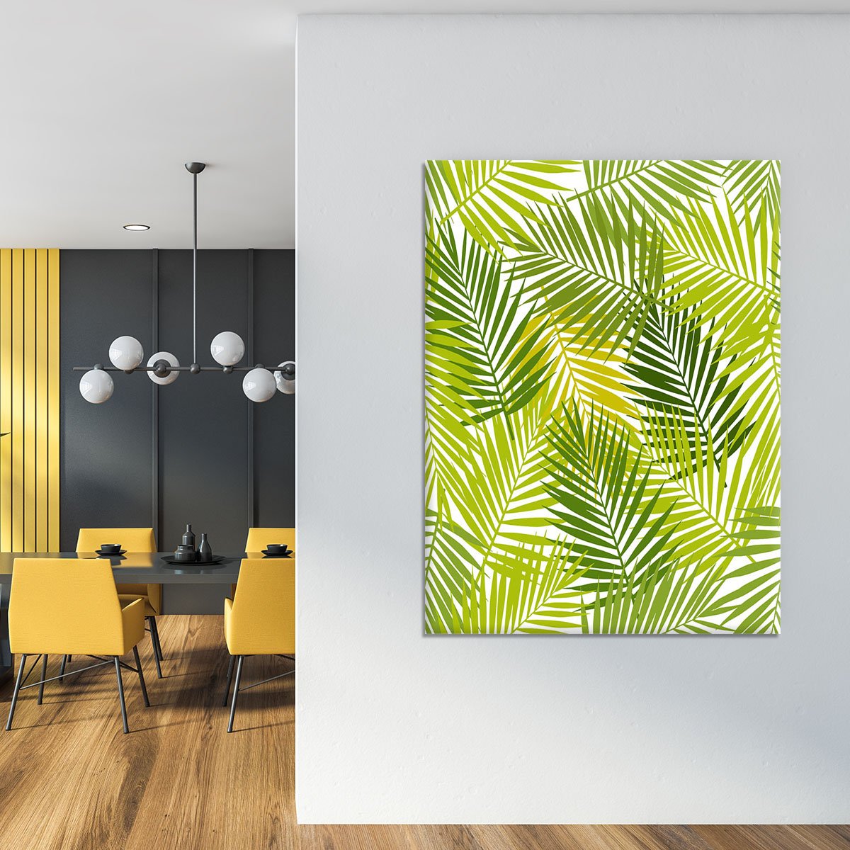Palm leaf silhouettes seamless Canvas Print or Poster