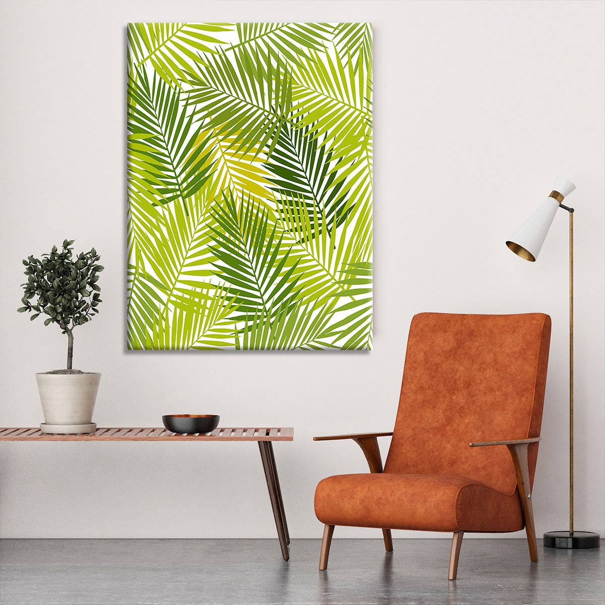 Palm leaf silhouettes seamless Canvas Print or Poster