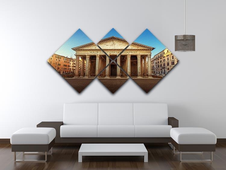 Pantheon in Rome 4 Square Multi Panel Canvas  - Canvas Art Rocks - 3