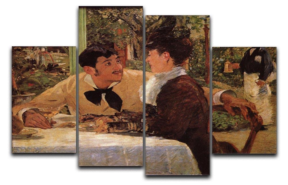 Pare Lathuille by Manet 4 Split Panel Canvas  - Canvas Art Rocks - 1