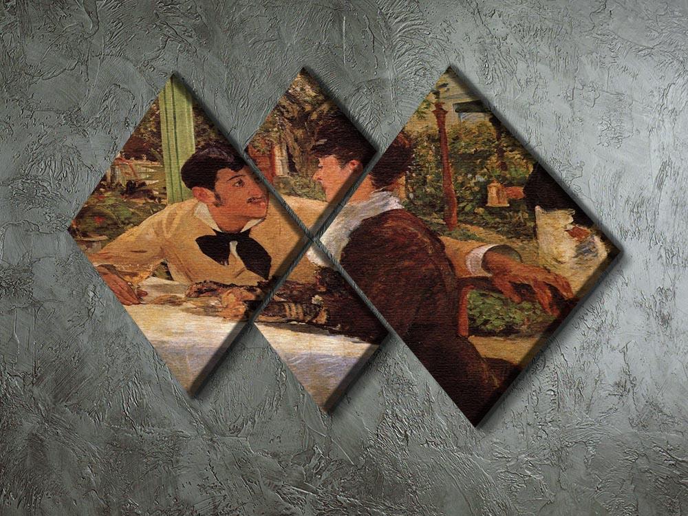 Pare Lathuille by Manet 4 Square Multi Panel Canvas - Canvas Art Rocks - 2