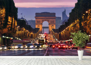 Paris Champs Elysees at night Wall Mural Wallpaper - Canvas Art Rocks - 4