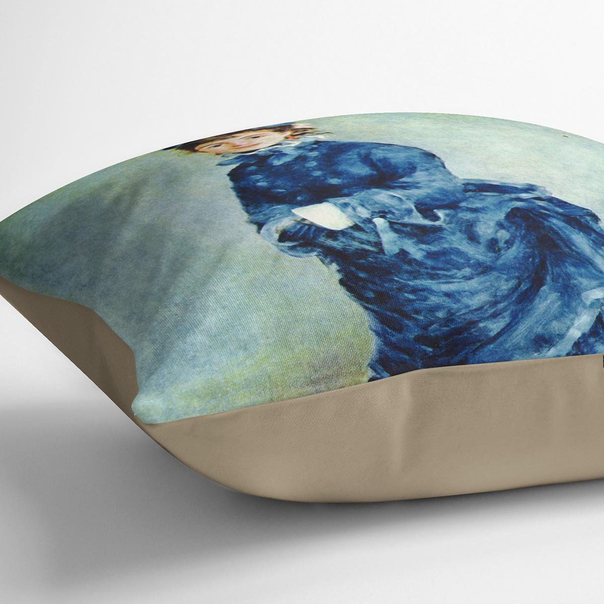 Paris girl the lady in blue by Renoir Throw Pillow