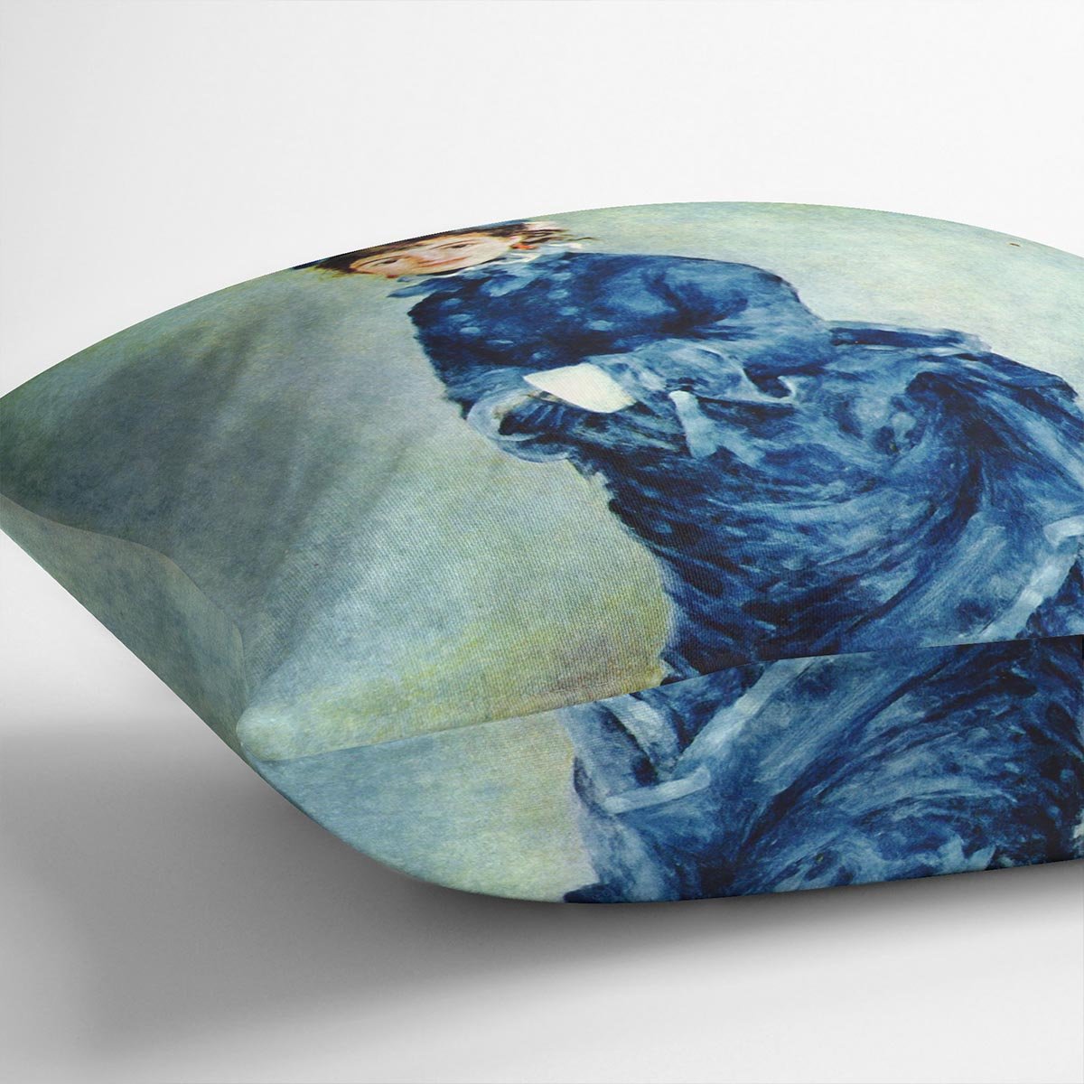 Paris girl the lady in blue by Renoir Throw Pillow