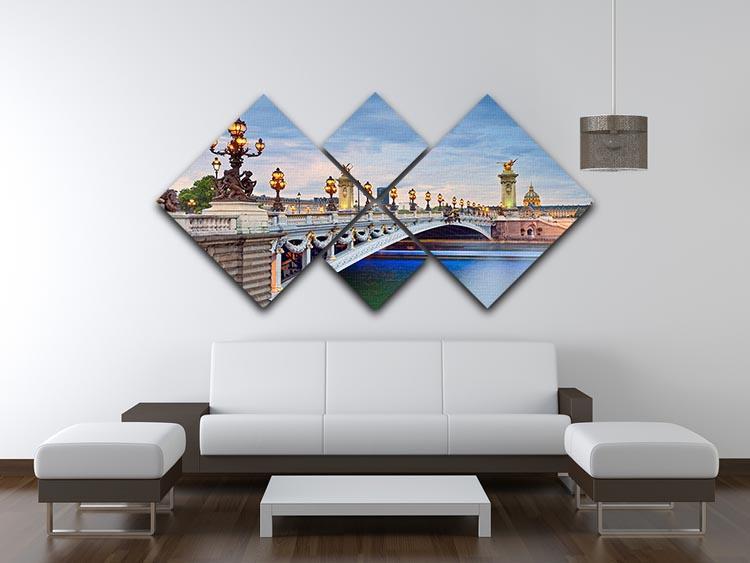 Paris image of the Alexandre III 4 Square Multi Panel Canvas  - Canvas Art Rocks - 3