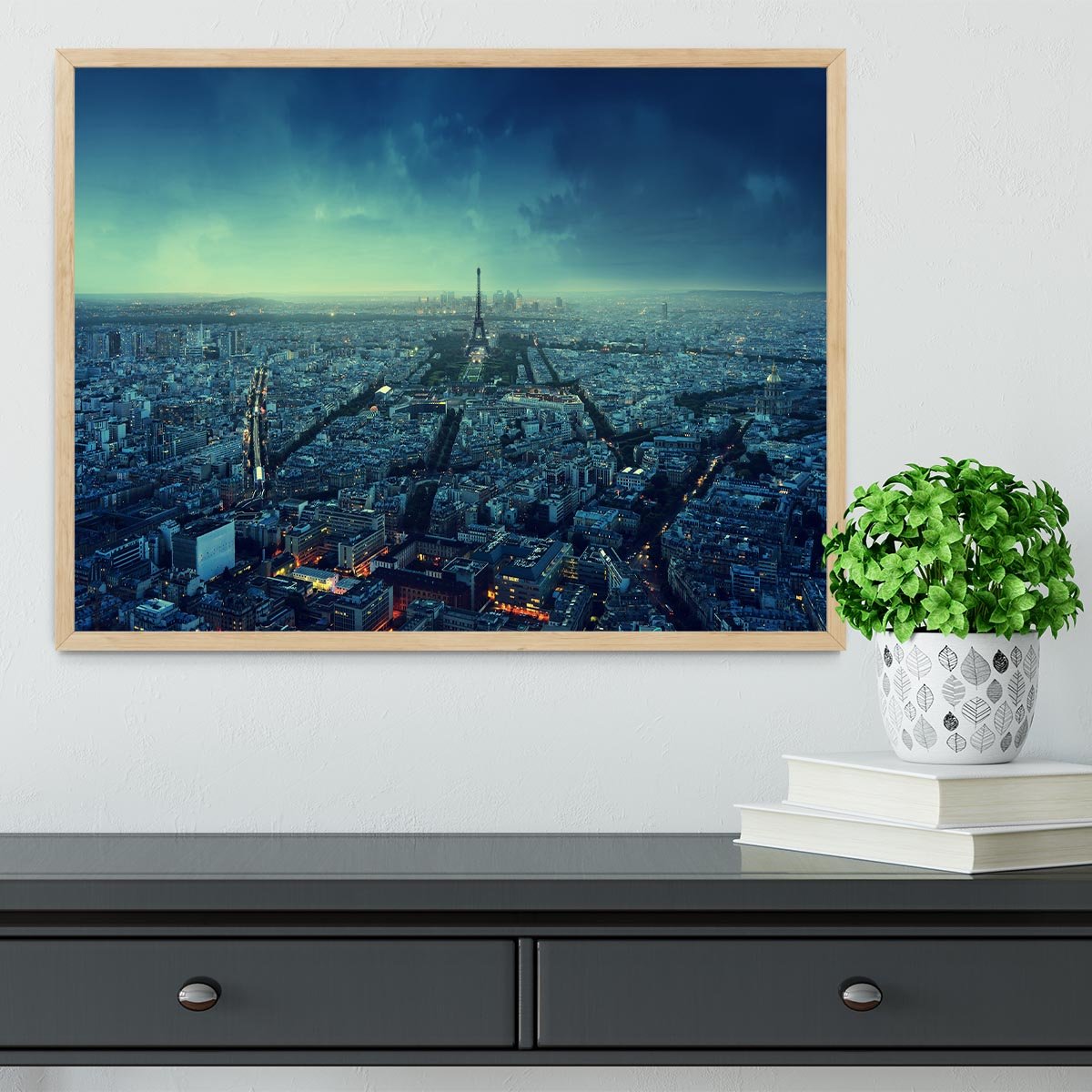 Paris skyline at sunset Framed Print - Canvas Art Rocks - 4