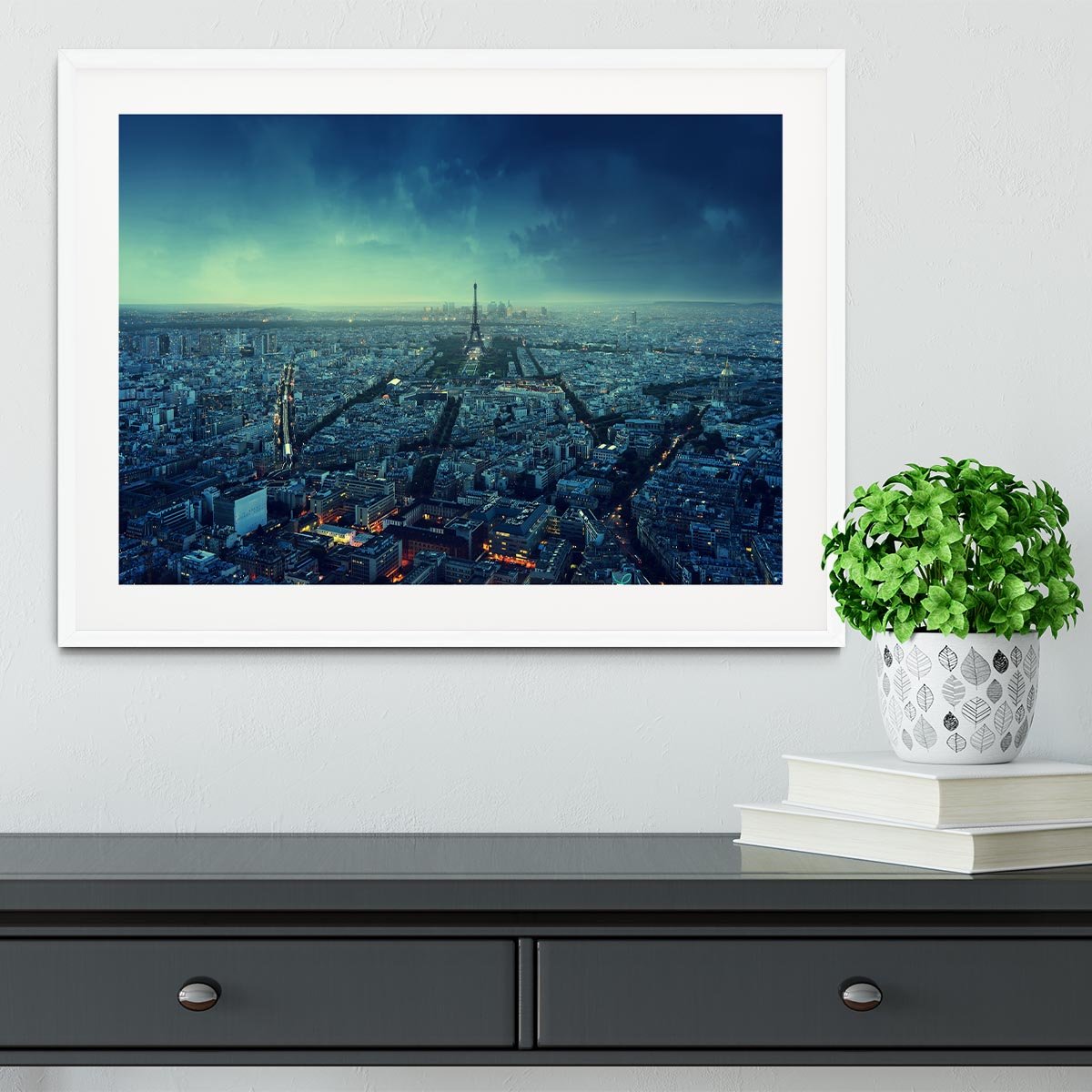 Paris skyline at sunset Framed Print - Canvas Art Rocks - 5