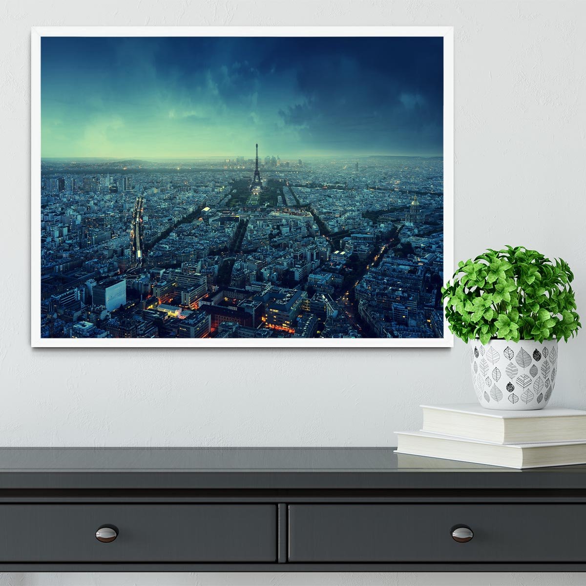 Paris skyline at sunset Framed Print - Canvas Art Rocks -6