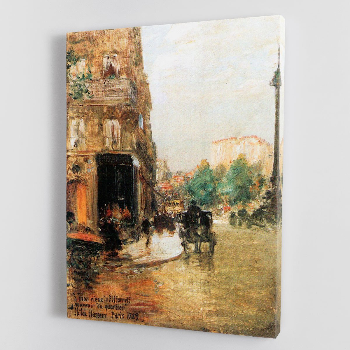 Parisian street scene 2 by Hassam Canvas Print or Poster