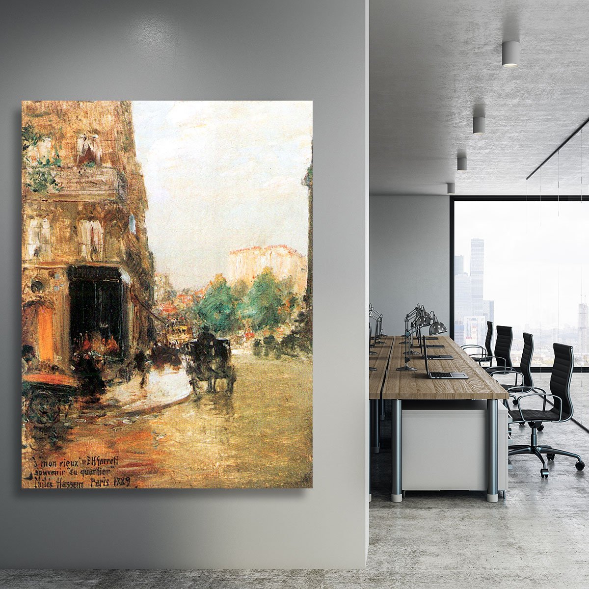 Parisian street scene 2 by Hassam Canvas Print or Poster