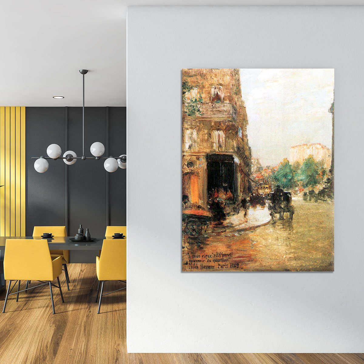 Parisian street scene 2 by Hassam Canvas Print or Poster