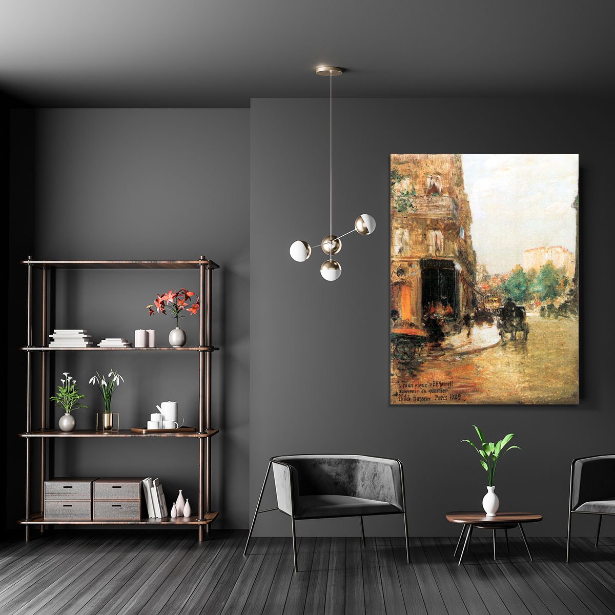 Parisian street scene 2 by Hassam Canvas Print or Poster