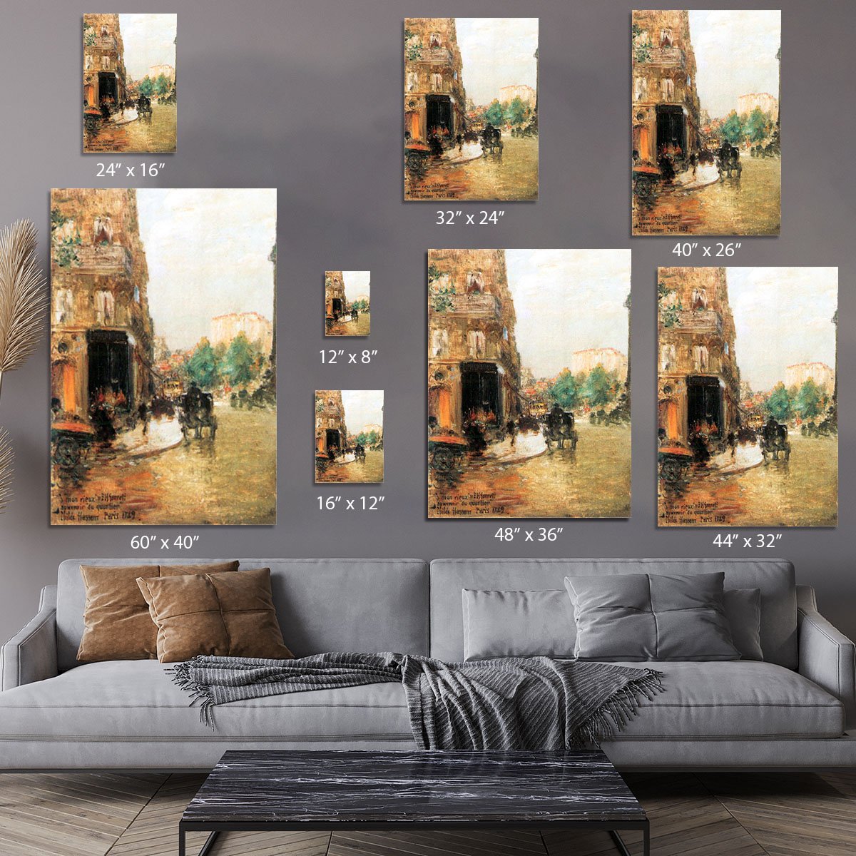 Parisian street scene 2 by Hassam Canvas Print or Poster