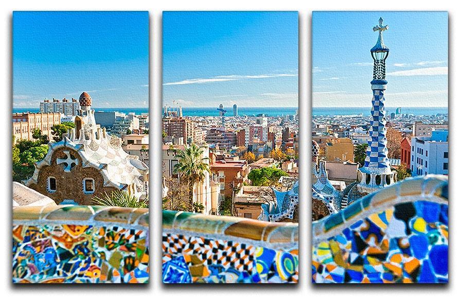 Park Guell 3 Split Panel Canvas Print - Canvas Art Rocks - 1