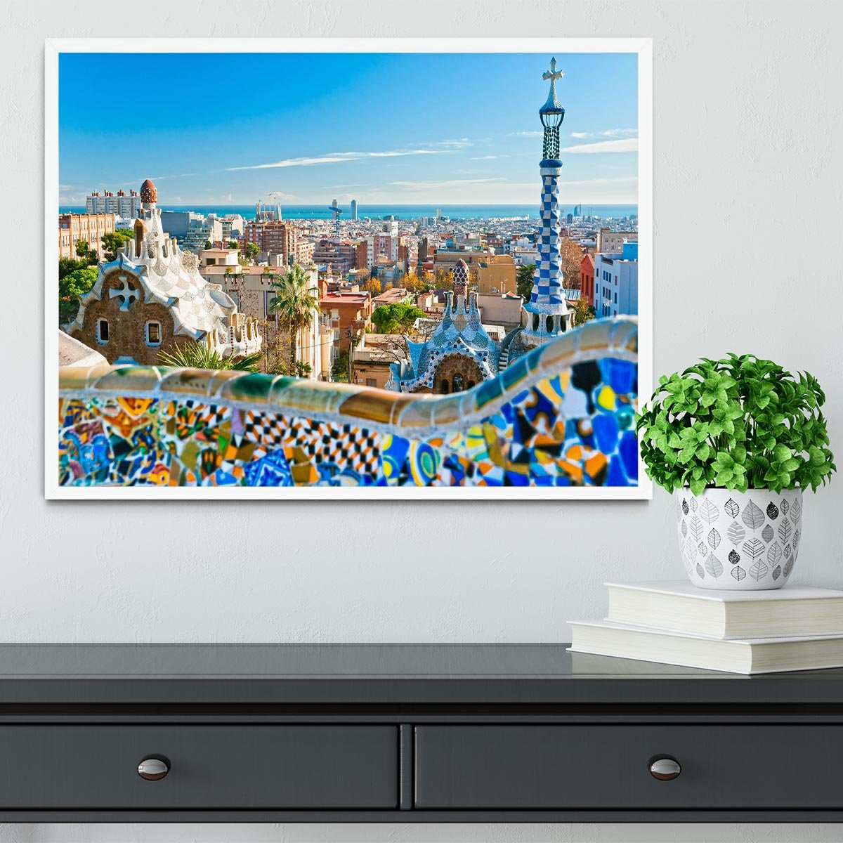 Park Guell Framed Print - Canvas Art Rocks -6