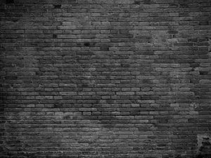 Part of black painted brick Wall Mural Wallpaper - Canvas Art Rocks - 1