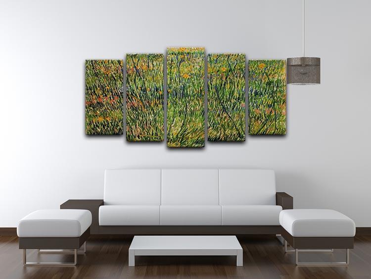 Pasture in Bloom by Van Gogh 5 Split Panel Canvas - Canvas Art Rocks - 3