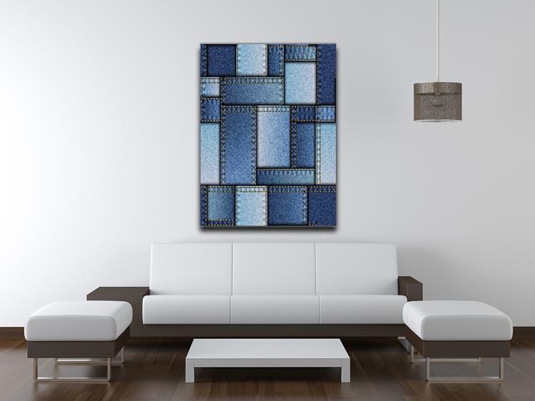 Patchwork of denim fabric Canvas Print or Poster - Canvas Art Rocks - 4