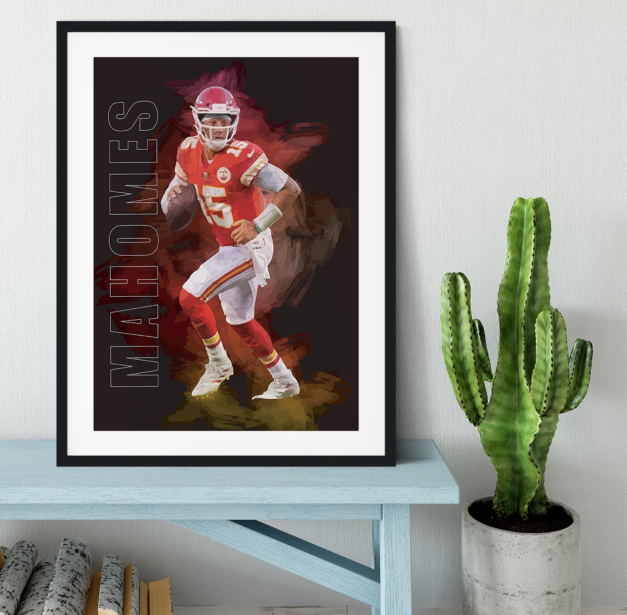 Patrick Mahomes Abstract Framed Print - Canvas Art Rocks - 1