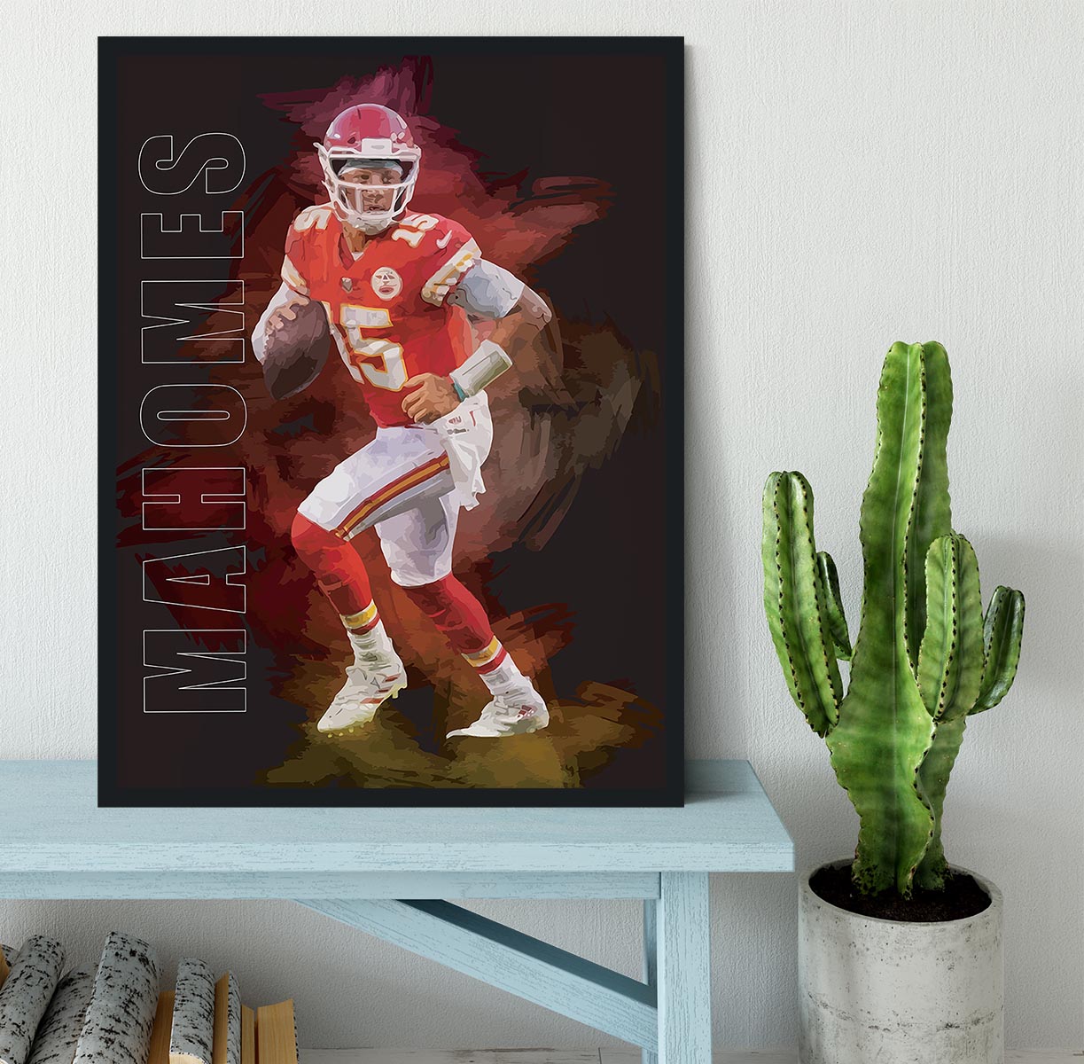 Patrick Mahomes Abstract Framed Print - Canvas Art Rocks - 2