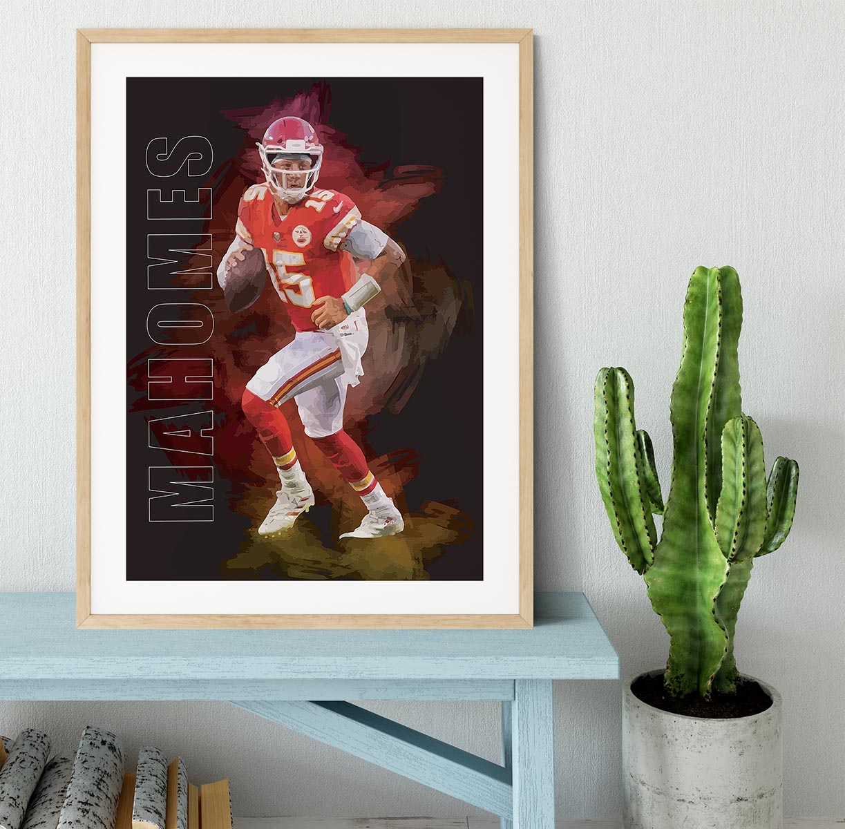 Patrick Mahomes Abstract Framed Print - Canvas Art Rocks - 3