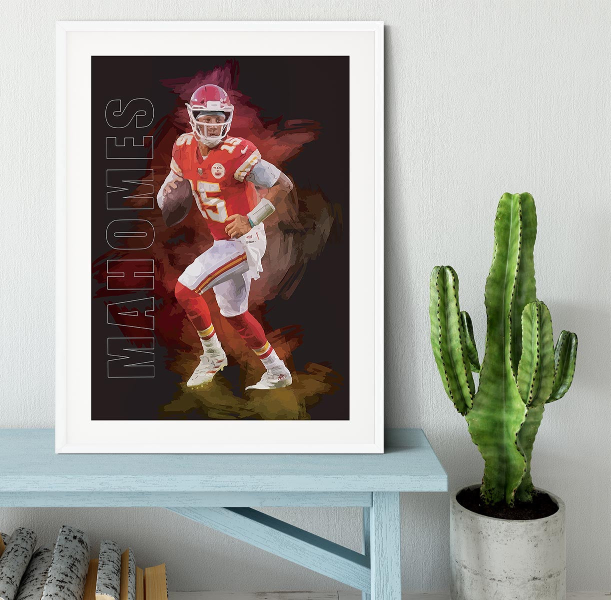 Patrick Mahomes Abstract Framed Print - Canvas Art Rocks - 5