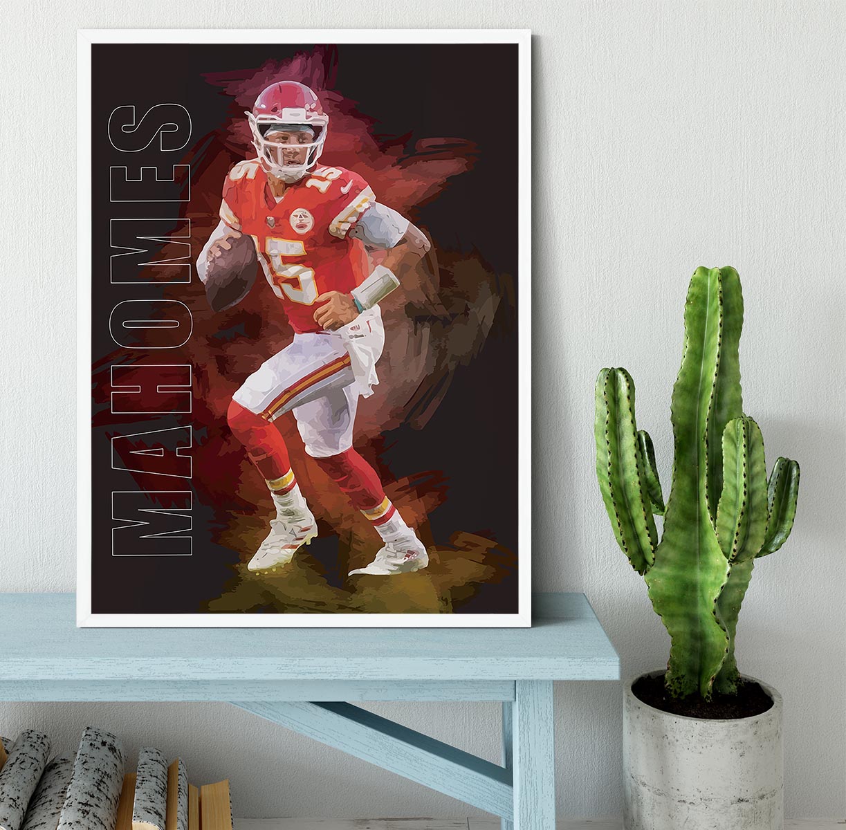 Patrick Mahomes Abstract Framed Print - Canvas Art Rocks -6