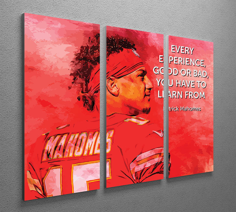 Patrick Mahomes Quote 3 Split Panel Canvas Print - Canvas Art Rocks - 2