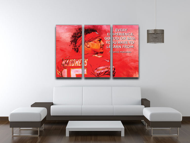 Patrick Mahomes Quote 3 Split Panel Canvas Print - Canvas Art Rocks - 3