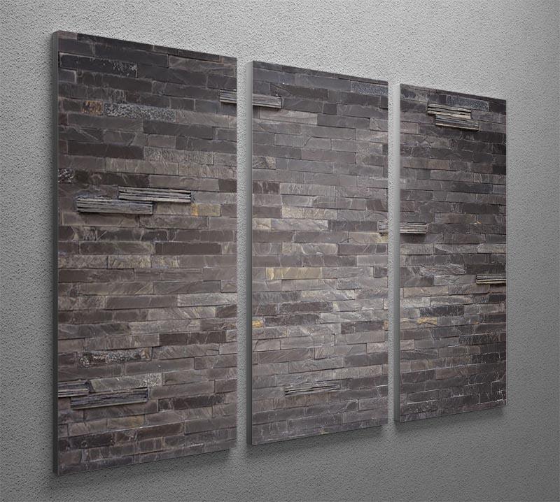 Pattern of black slate 3 Split Panel Canvas Print - Canvas Art Rocks - 2