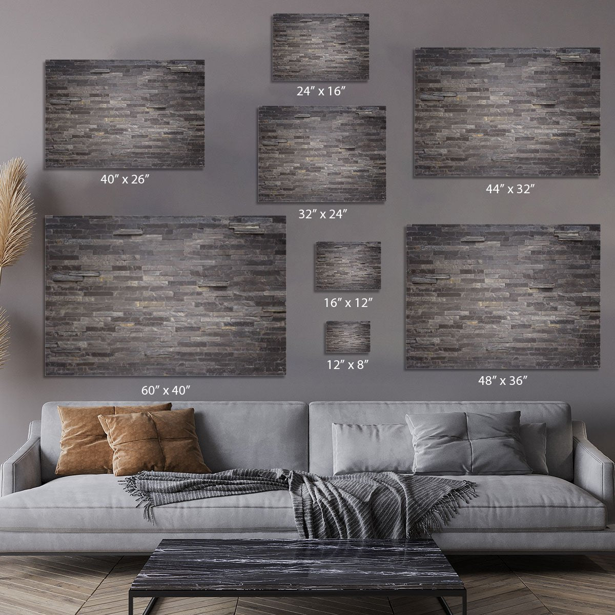 Pattern of black slate Canvas Print or Poster