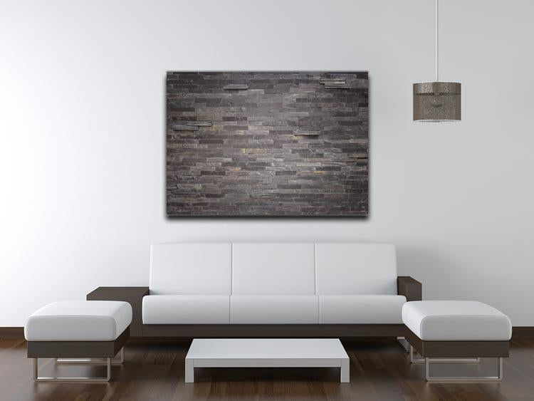 Pattern of black slate Canvas Print or Poster - Canvas Art Rocks - 4