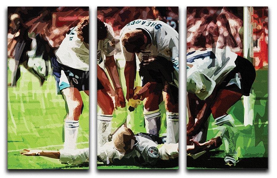 Paul Gascoigne euro 1996 3 Split Panel Canvas Print - Canvas Art Rocks - 1