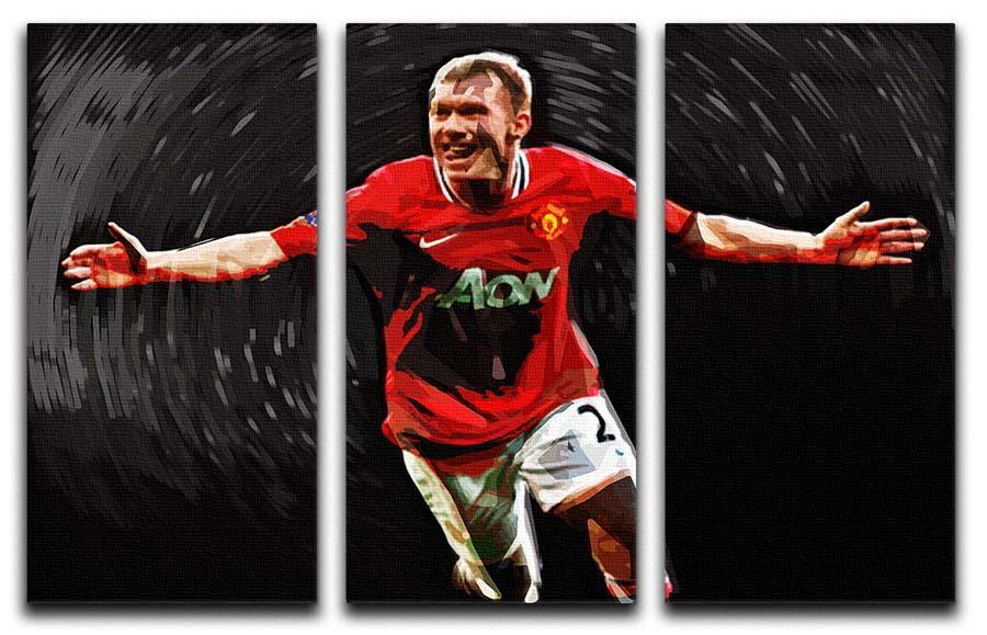Paul Scholes Man United 3 Split Panel Canvas Print - Canvas Art Rocks - 1