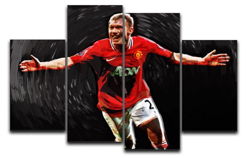 Paul Scholes Man United 4 Split Panel Canvas  - Canvas Art Rocks - 1