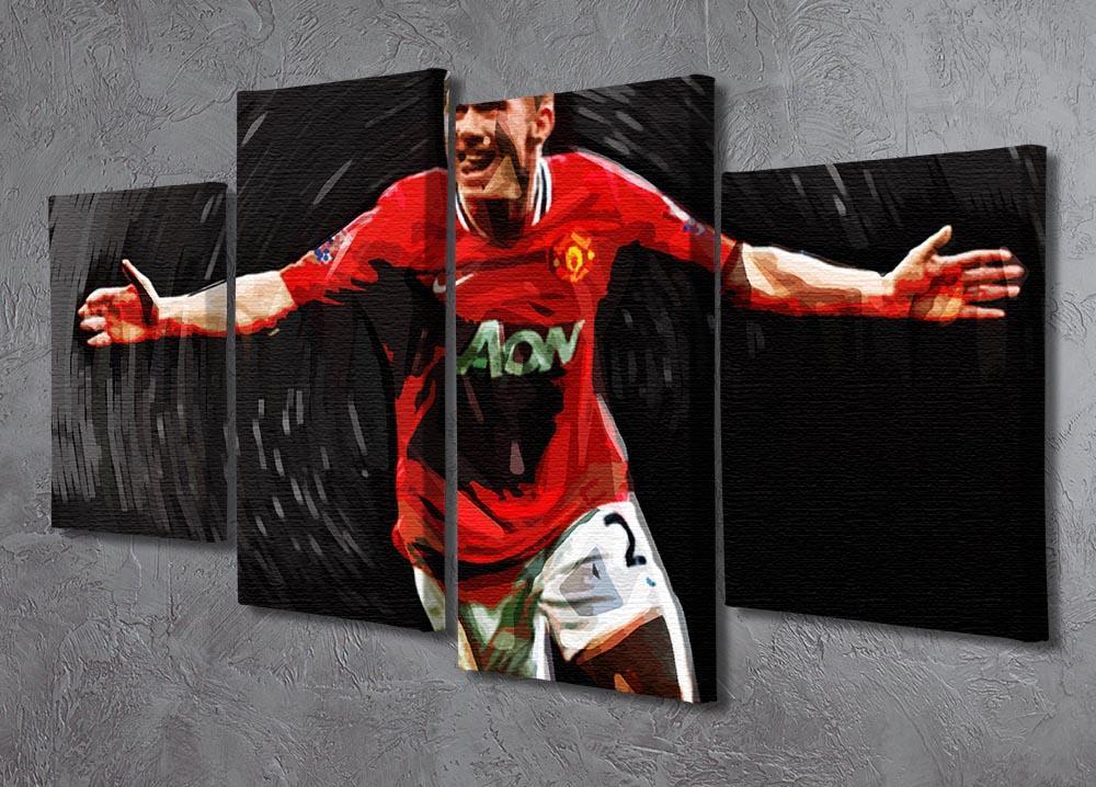 Paul Scholes Man United 4 Split Panel Canvas - Canvas Art Rocks - 2