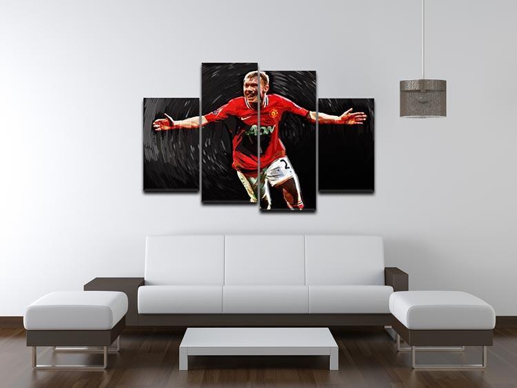 Paul Scholes Man United 4 Split Panel Canvas - Canvas Art Rocks - 3