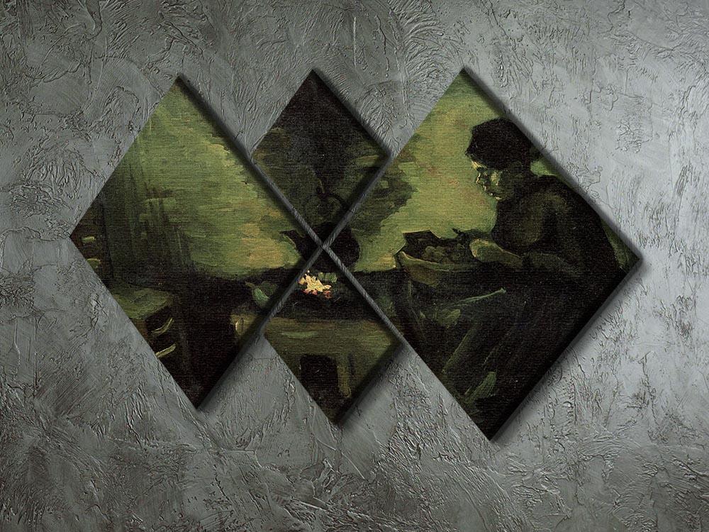 Peasant Woman by the Fireplace by Van Gogh 4 Square Multi Panel Canvas - Canvas Art Rocks - 2
