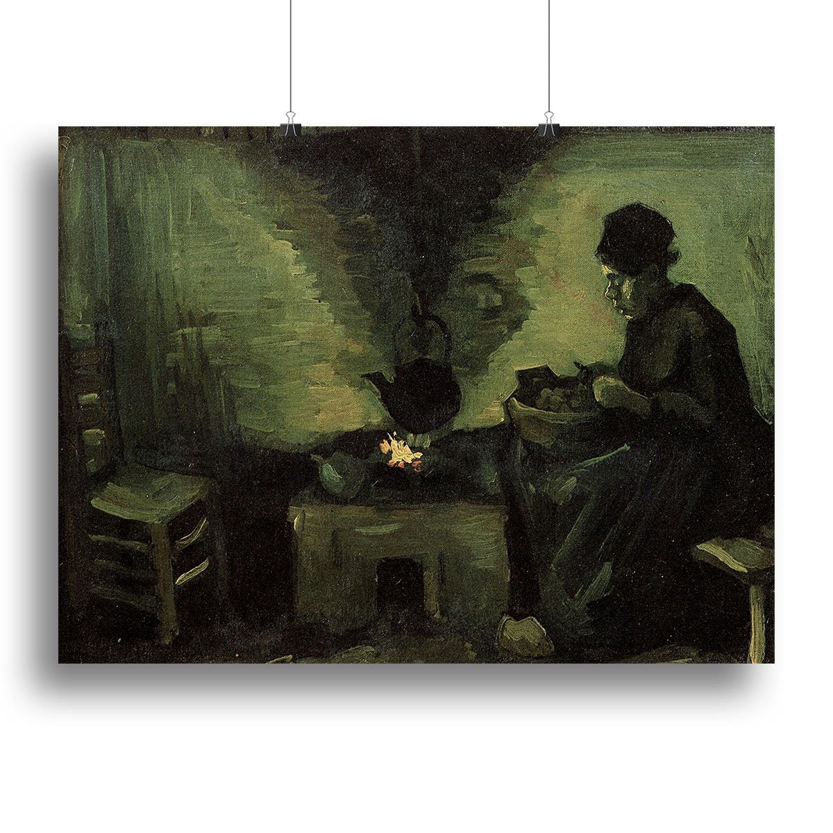 Peasant Woman by the Fireplace by Van Gogh Canvas Print or Poster