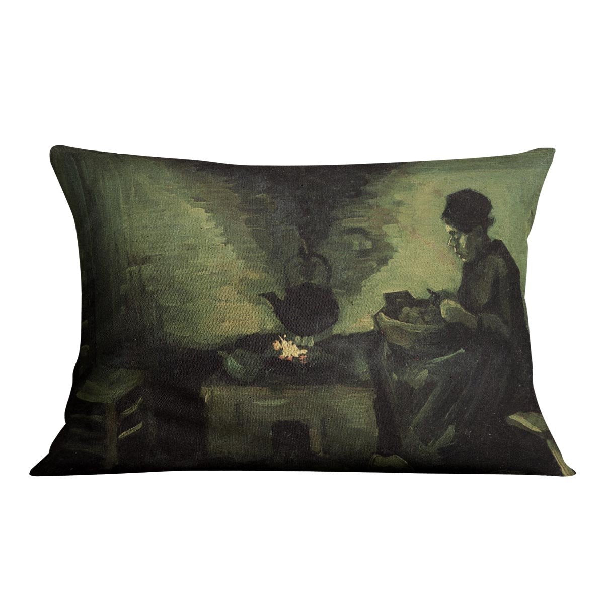 Peasant Woman by the Fireplace by Van Gogh Throw Pillow