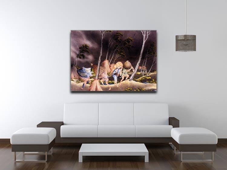 Peasants surprised by a violent storm by Hokusai Canvas Print or Poster - Canvas Art Rocks - 4